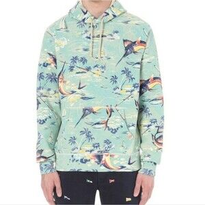Polo Ralph Lauren Tropical Marlin Drawstring Hoodie Sweatshirt Kids Medium